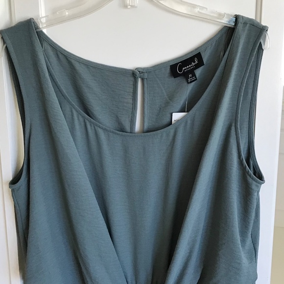 CONNECTED APPAREL Jumpsuit Sleeveless Romper Wide Leg‎ Cropped Moss Size 12 - Picture 2 of 16